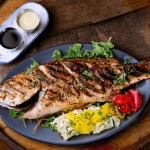 Fish on Wooden Plate